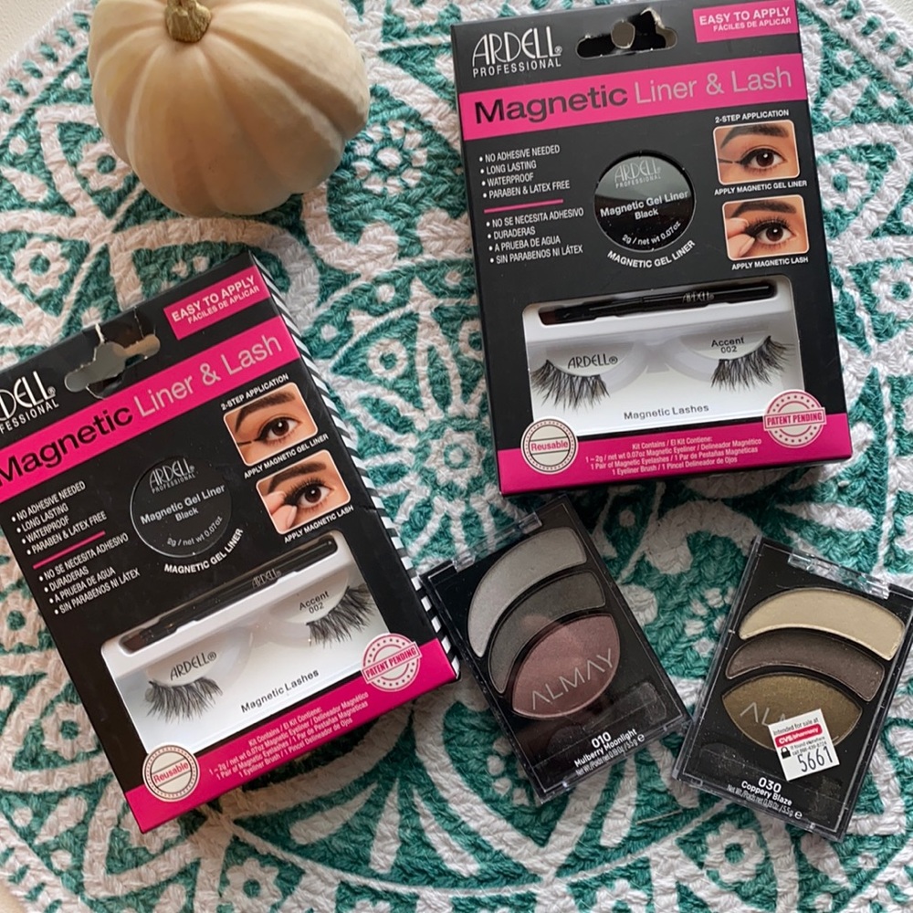 Ardell magnetic liner lashes and Almay shadow!
